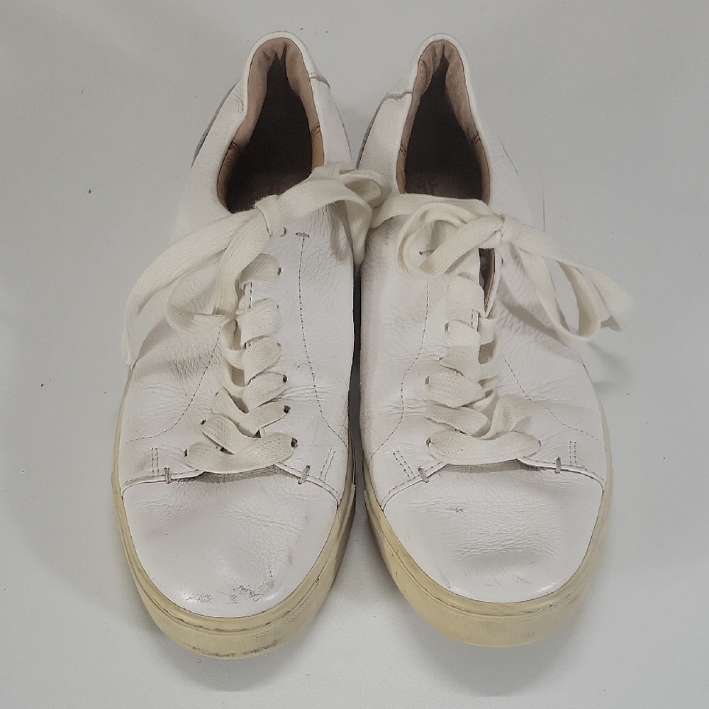 Frye White Leather Lace-Up Sneakers Sz 8M
